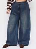 Curve & Plus Women High-Rise Elastic Waist Wide-Leg Jeans Indigo | BG78 - view 1