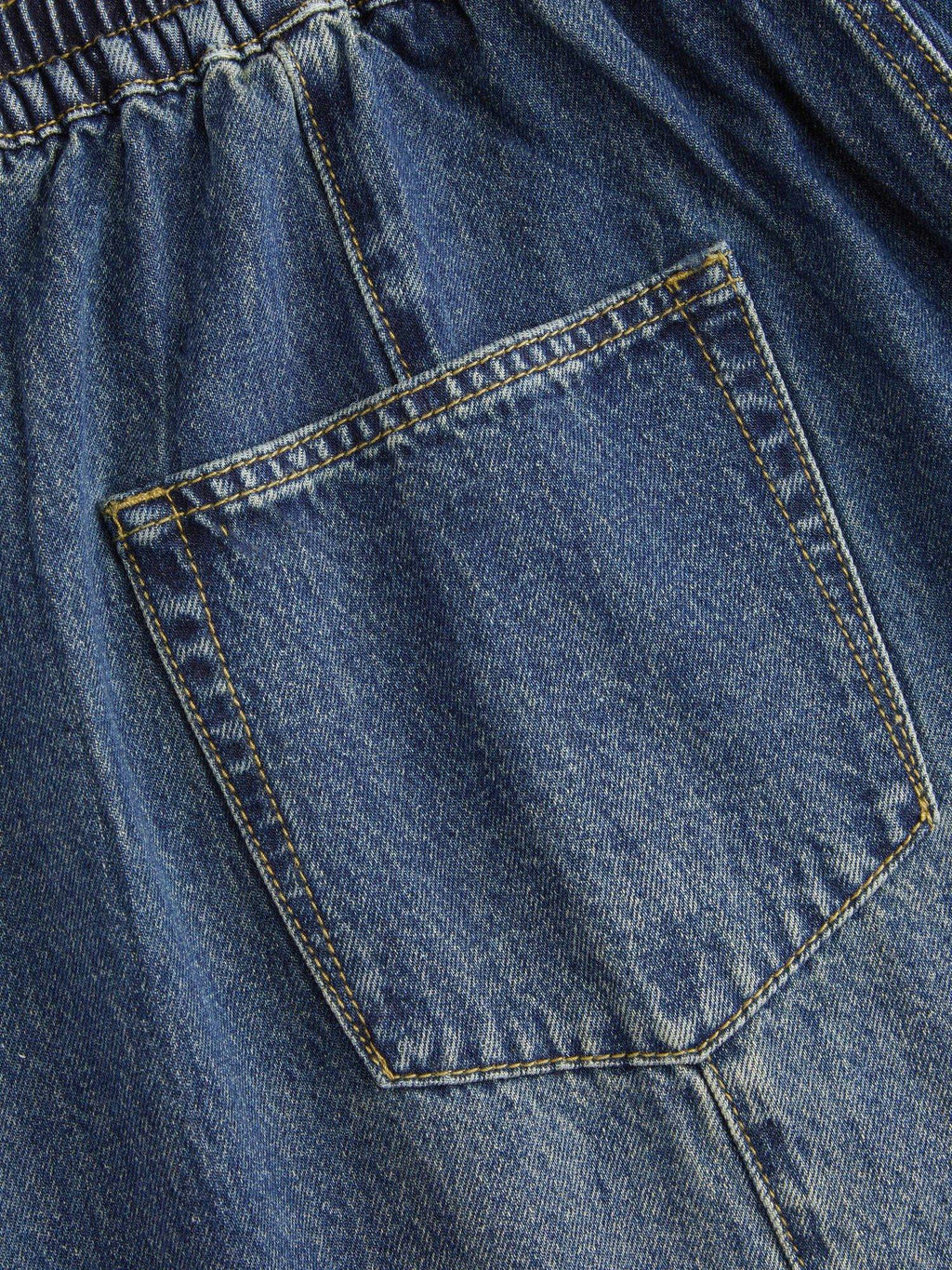 Curve & Plus Women High-Rise Elastic Waist Wide-Leg Jeans Indigo | BG78 - view 9