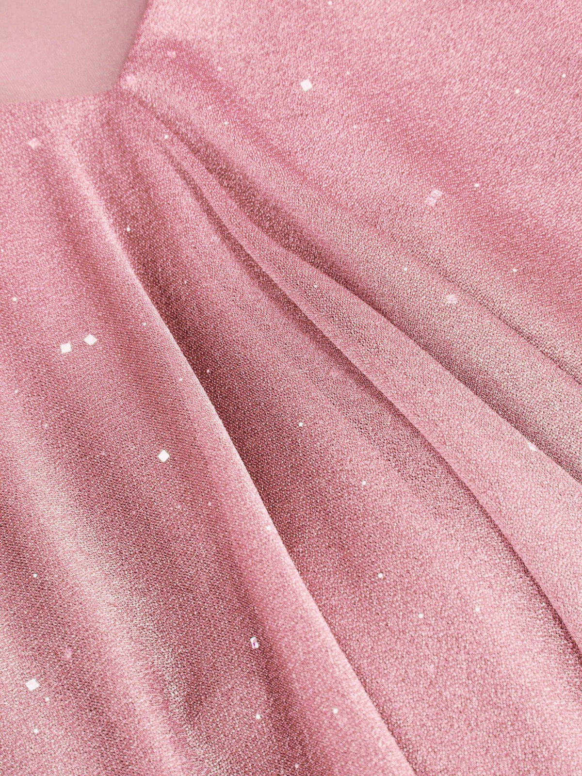 Sequin Women's V-Neck Halter Ruffled Hem Mini Dress Pink | CI9 - view 6