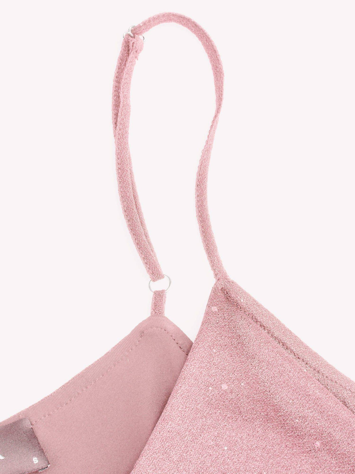 Sequin Women's V-Neck Halter Ruffled Hem Mini Dress Pink | CI9 - view 9