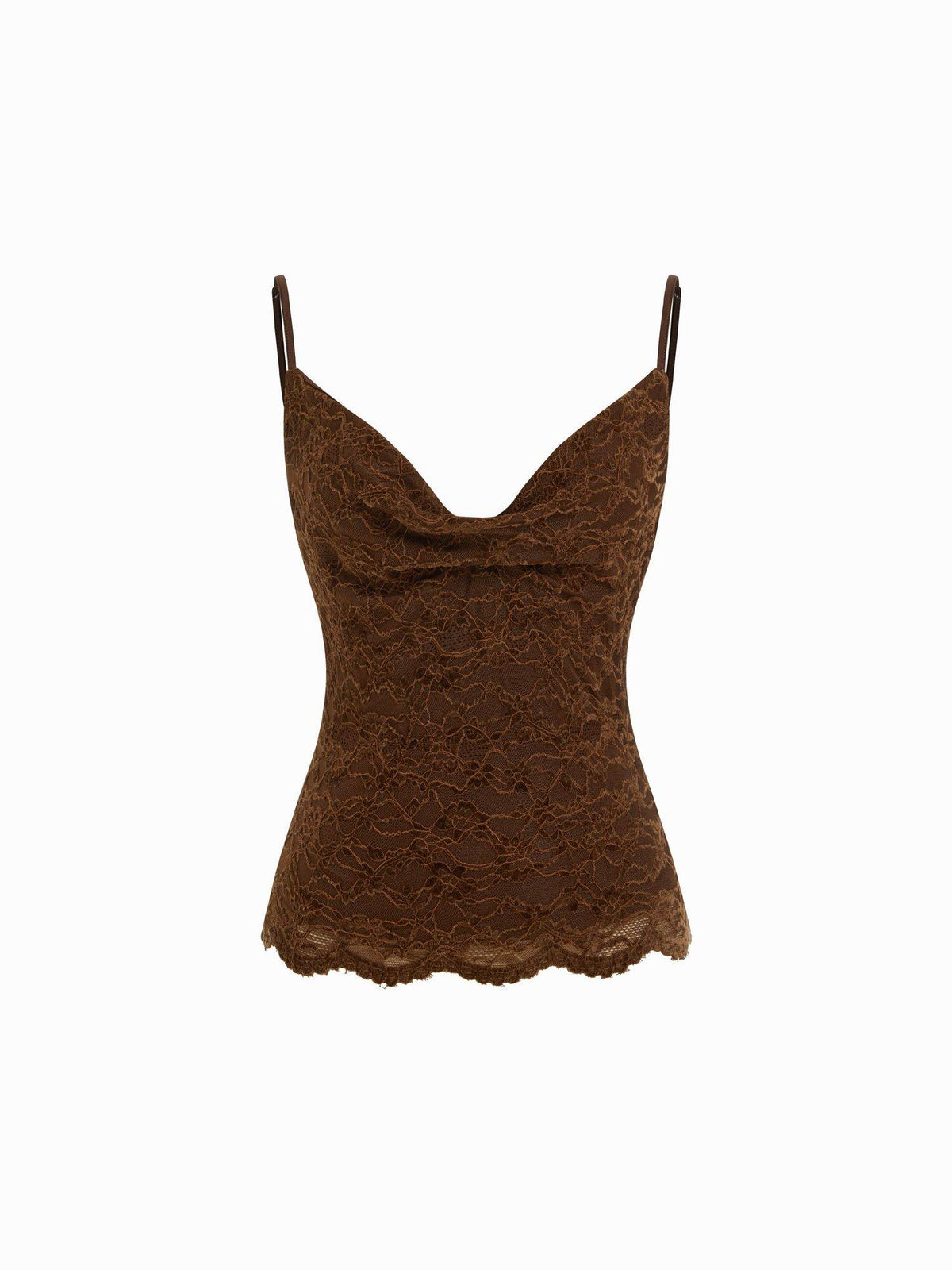 Lace Women's Slim Cowl Neck Backless Cami Crop Top Purple | CT61 - view 6