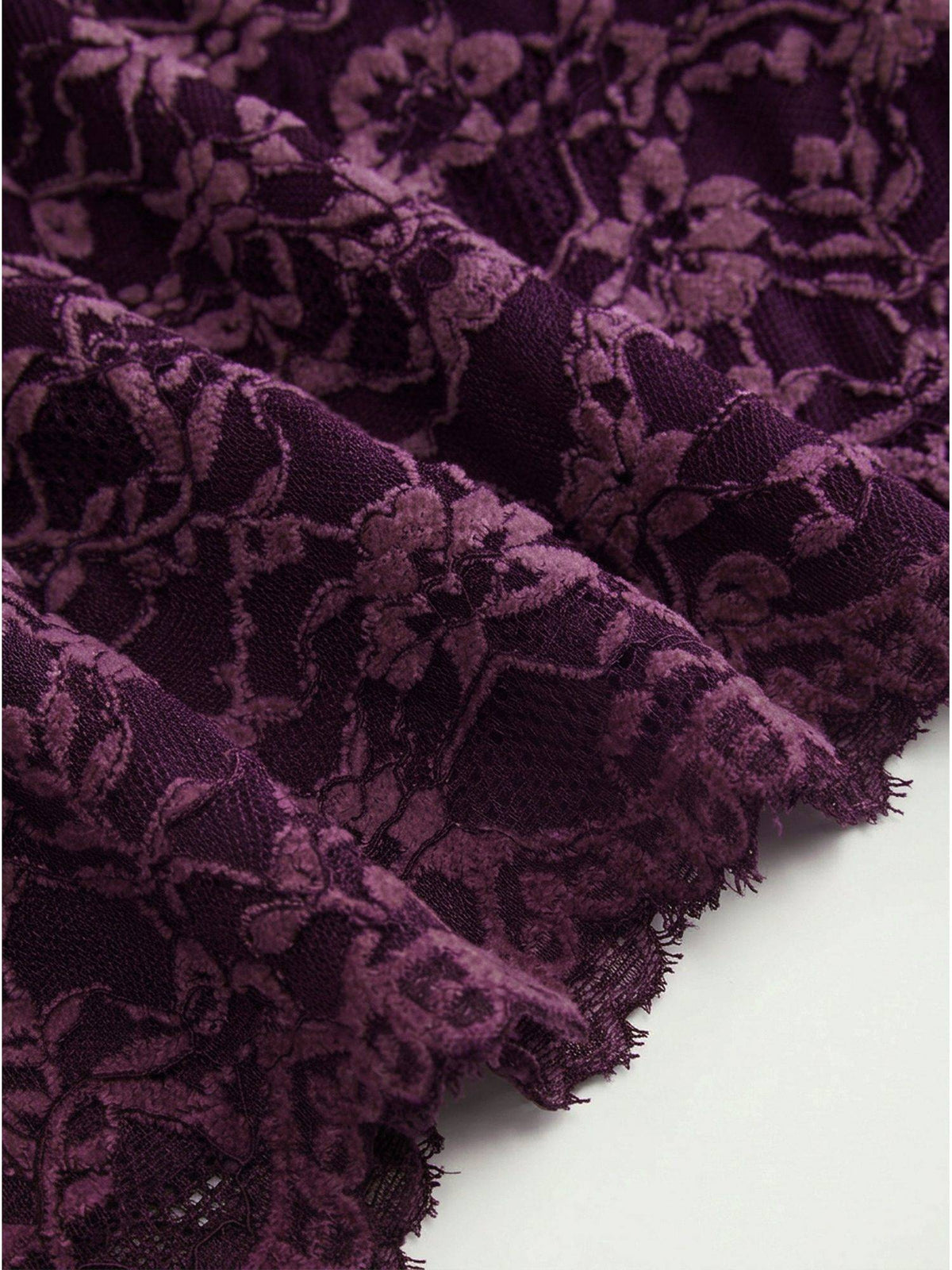 Lace Women's Slim Cowl Neck Backless Cami Crop Top Purple | CT61 - view 2