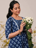 Libas Indigo Printed Cotton A-Line Kurti P23