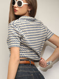 Beige Abstract Print Polo