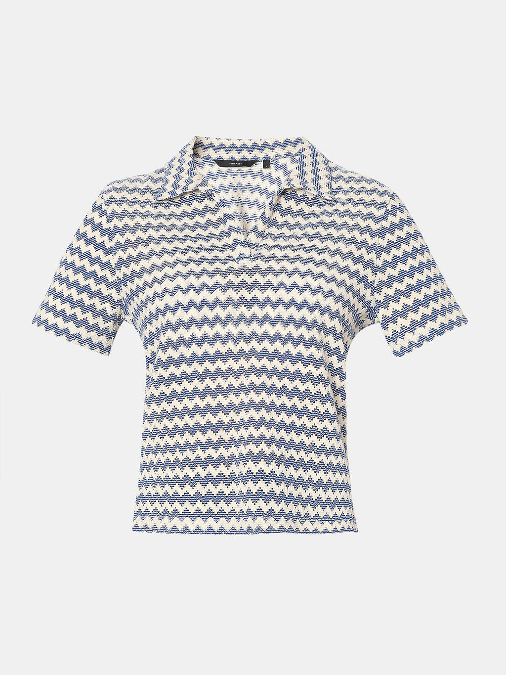 Beige Abstract Print Polo