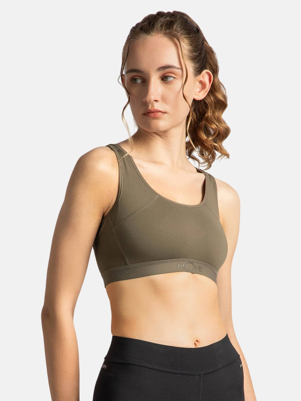 AP20 Wirefree Tactel Nylon Elastane Active Wear Sports Bra - Black | sb09 - view 24
