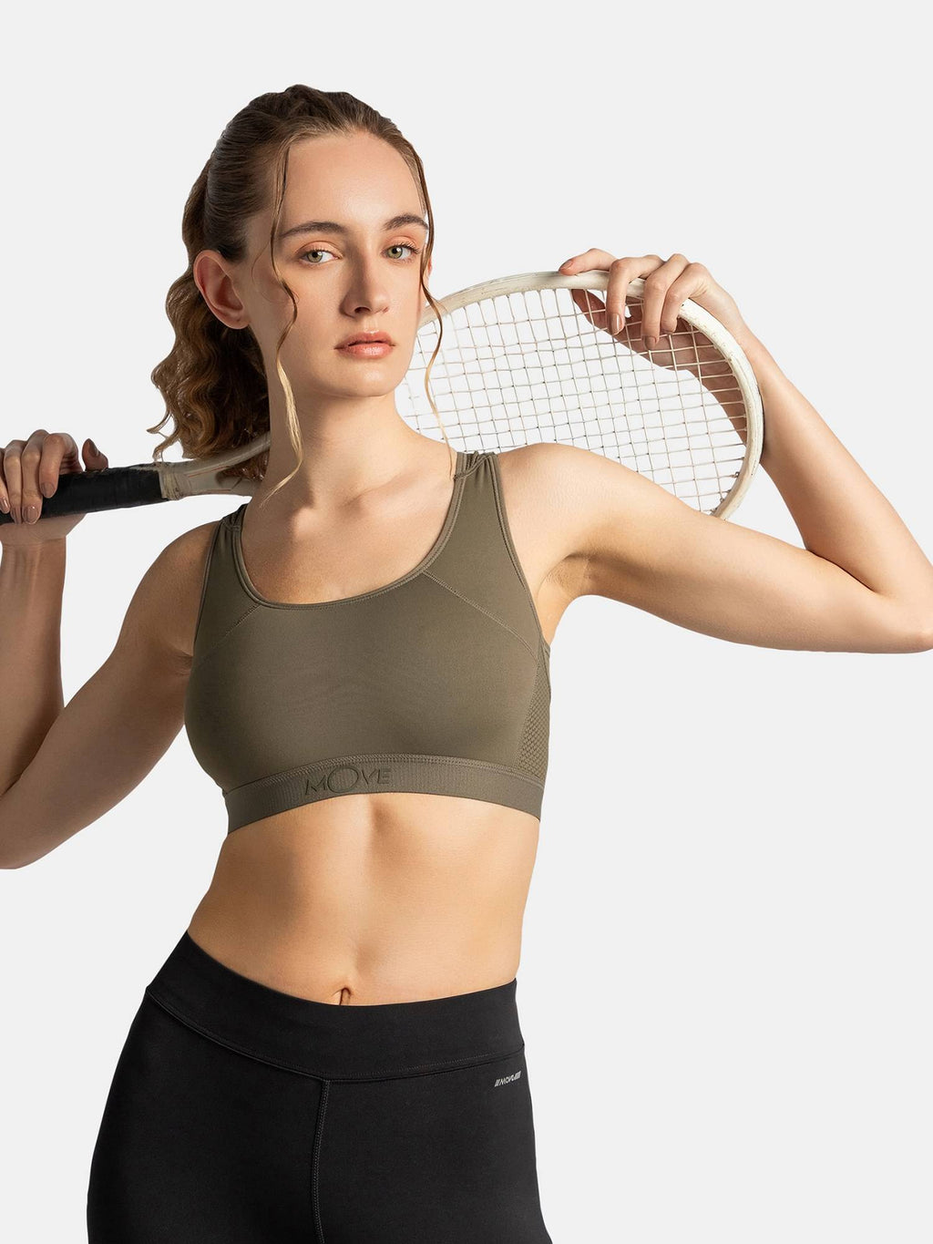 AP20 Wirefree Tactel Nylon Elastane Active Wear Sports Bra - Black | sb09 - view 27