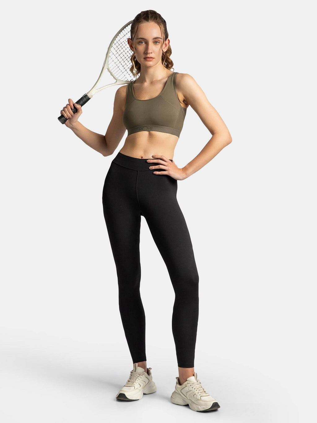 AP20 Wire Free Tatel Nylon Elastane Active Wear Sports Bra - Frost | sb09 - view 28
