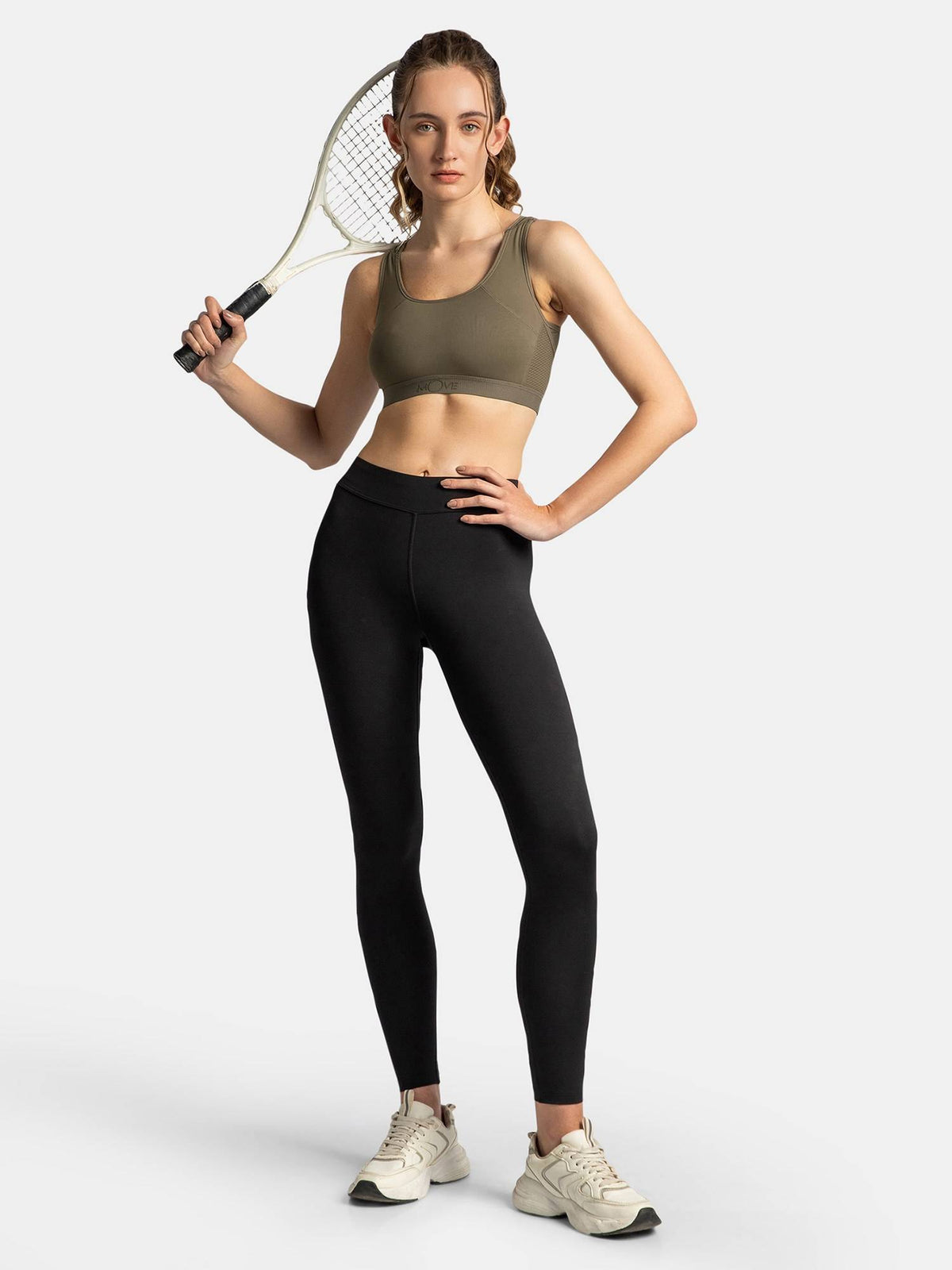 AP20 Wire Free Tatel Nylon Elastane Active Wear Sports Bra - Frost | sb09 - view 28