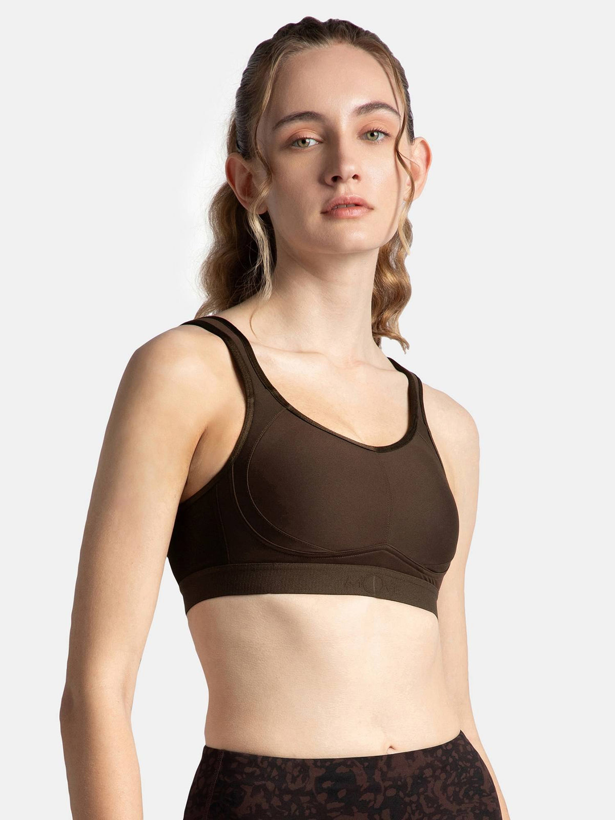 MI11 Wirefree Microfiber Elastane Active Wear Sports Bra - Grape Wine | sb09 - view 17