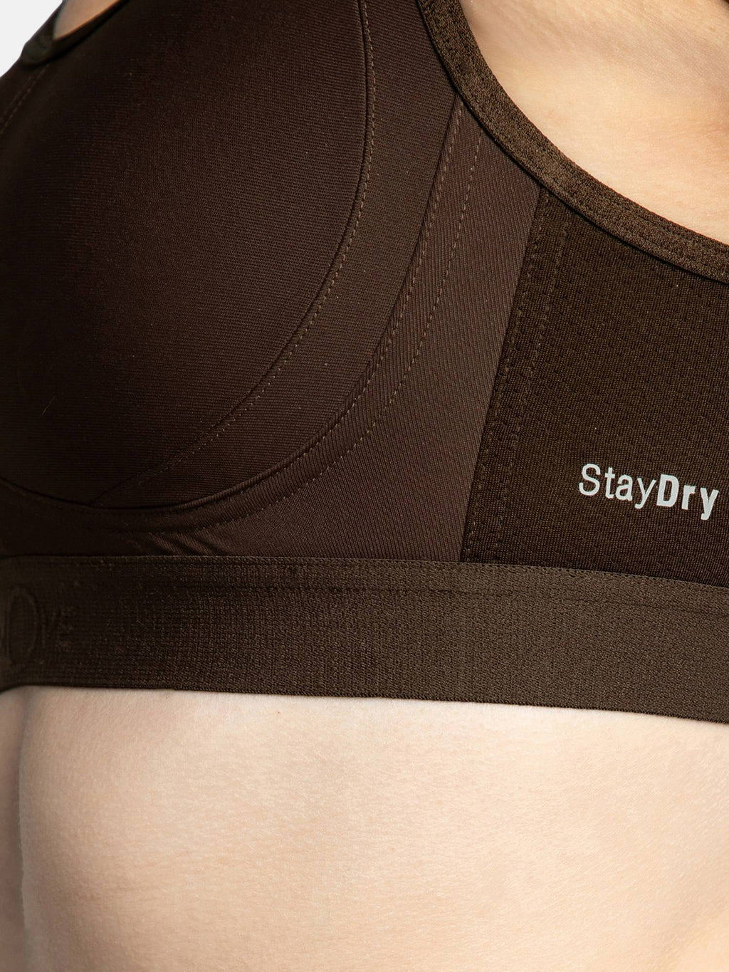 MI11 Wire free Plus Size Microfiber Elastane Active Wear Sports Bra-Minimal Grey | sb09 - view 26