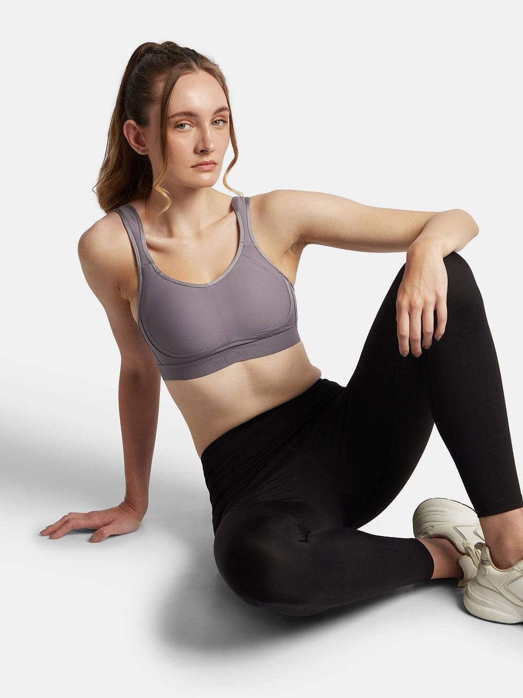 MI11 Wirefree Microfiber Elastane Active Wear Sports Bra - Black | sb09 - view 31