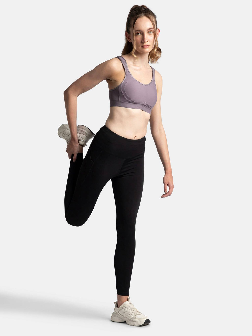 MI11 Wirefree Microfiber Elastane Active Wear Sports Bra - Black | sb09 - view 32