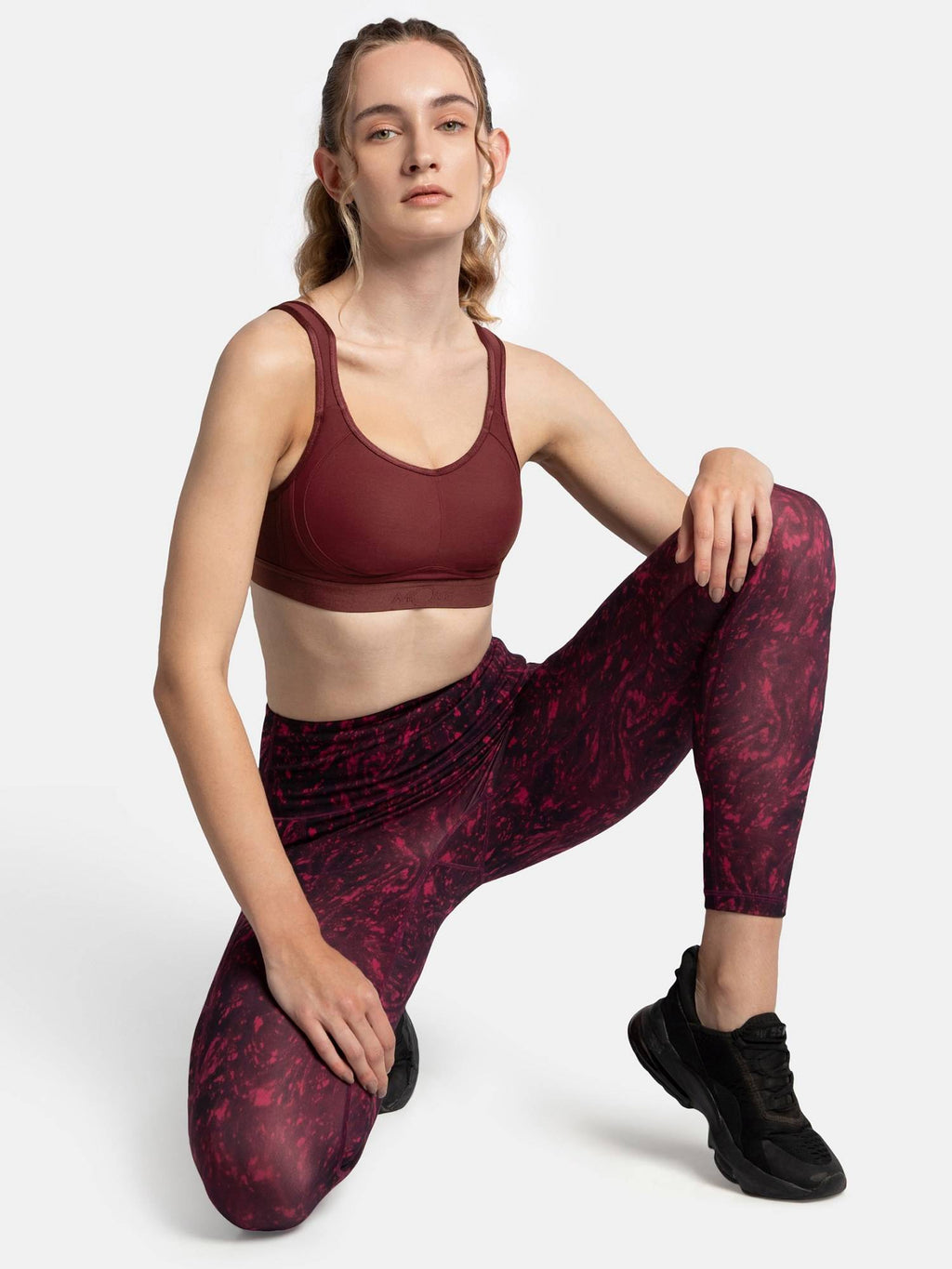 MI11 Wirefree Microfiber Elastane Active Wear Sports Bra - Black | sb09 - view 25