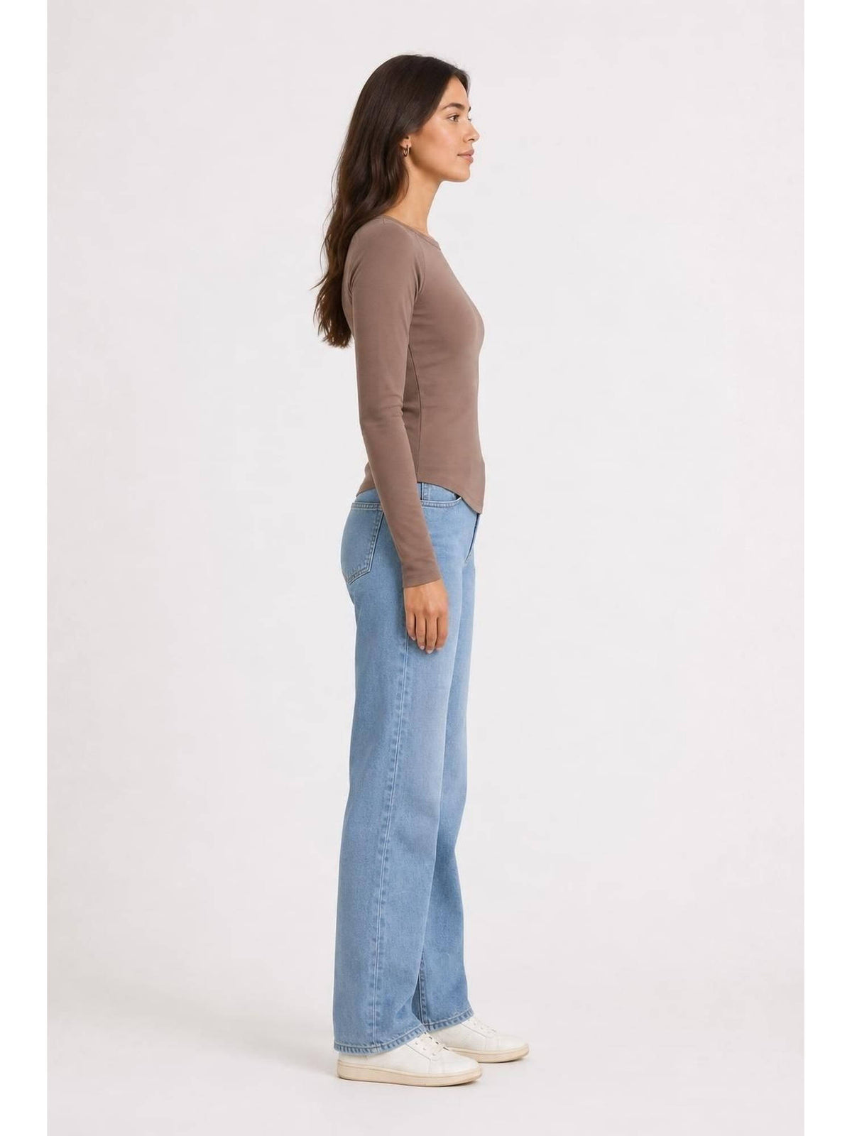 Pink Boat Neck Solid Long Sleeve Tee | TS56 - view 34
