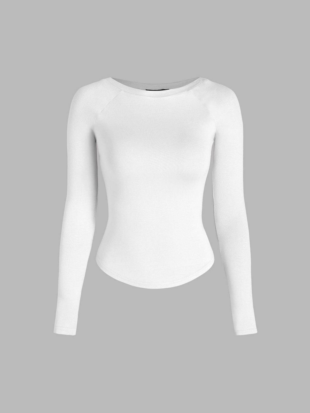 Pink Boat Neck Solid Long Sleeve Tee | TS56 - view 11