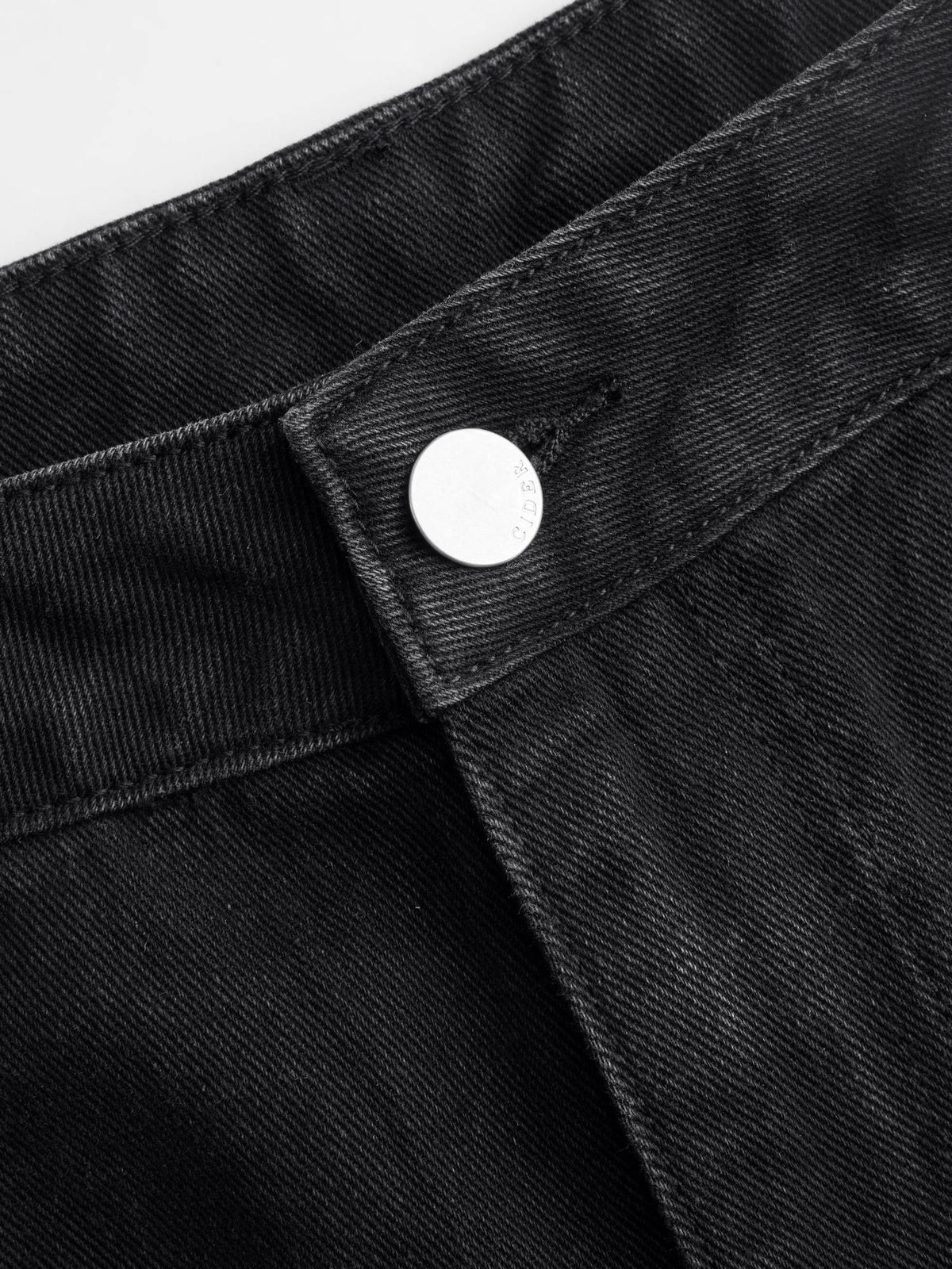 Denim Mid Rise Solid Bowknot Pocket Wide Leg Jeans Curve & Plus | WL90 - view 2