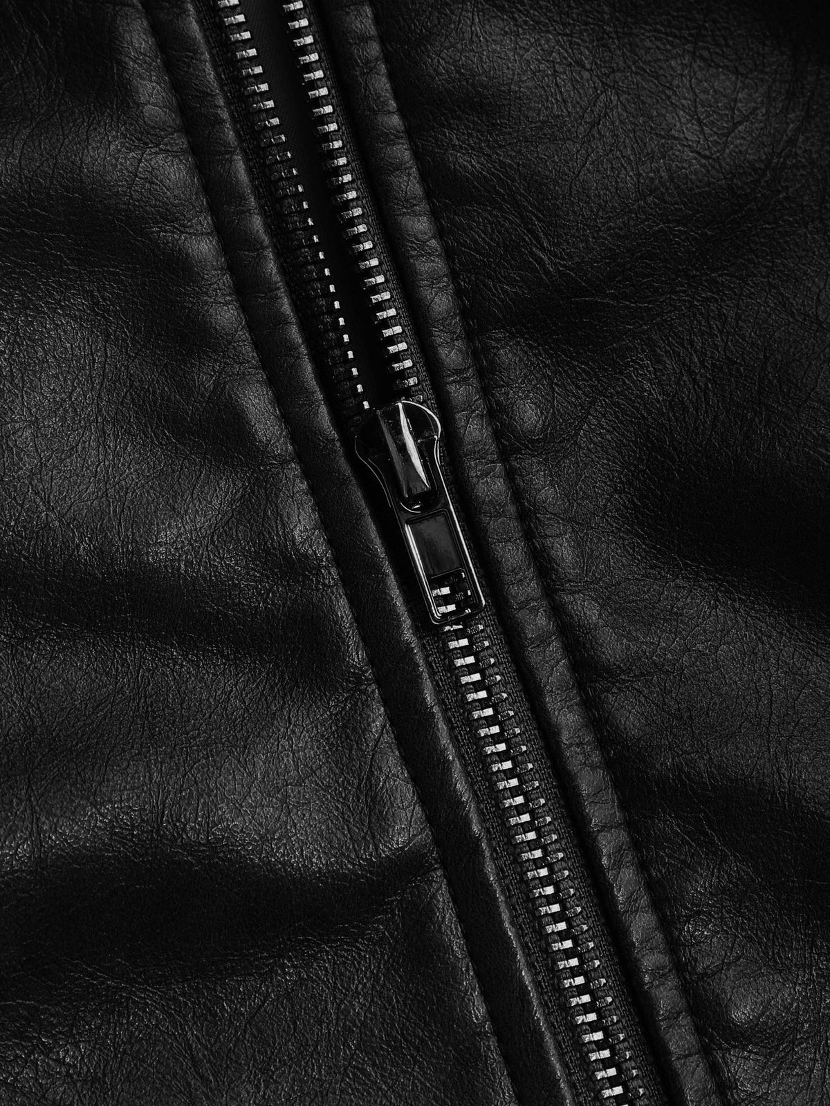 Faux Leather Stand Collar Zipper Biker Jacket | JC78 - view 5