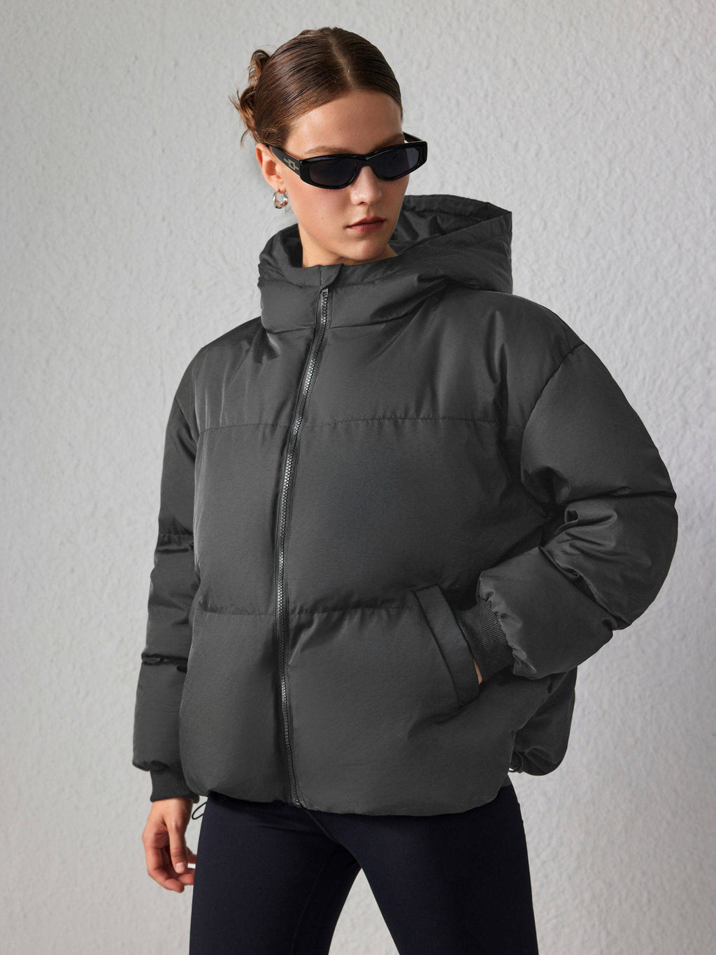 Wine Hooded Puffer Jacket | JC78 - view 30