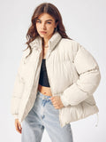 Zip Front Collared Puffer Jacket | JC78 - view 1