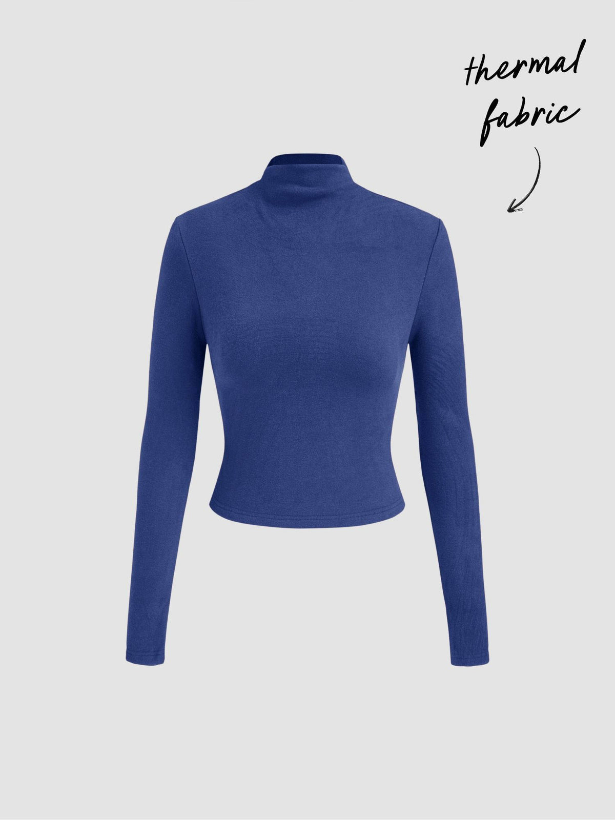 Thermal Cotton-blend Stand Collar Solid Long Sleeve Tee | TS56 - view 23