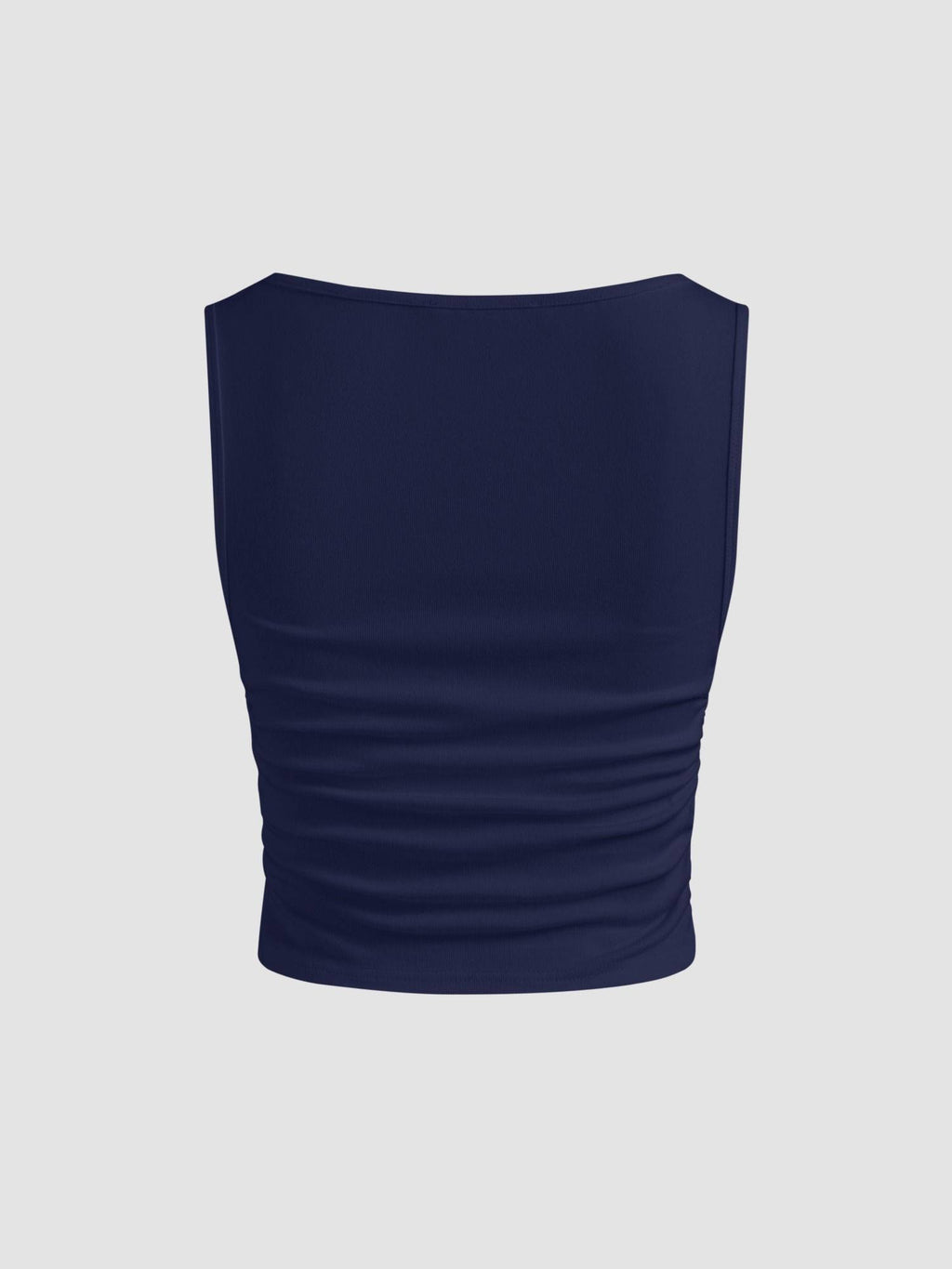 Boat Neck Ruched Solid Crop Tank Top | TT98 - view 5