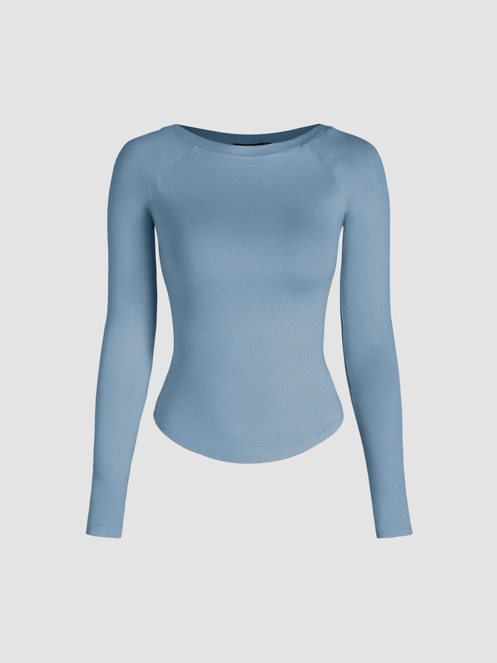 Pink Boat Neck Solid Long Sleeve Tee | TS56 - view 15