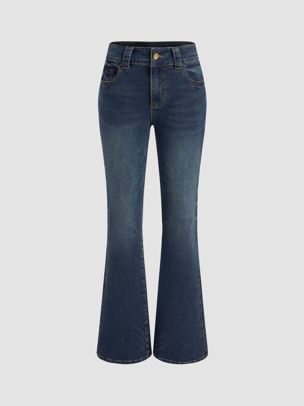 High Stretch Cider Denim Low Rise Solid Pocket Flared Jeans | BG78 - view 4