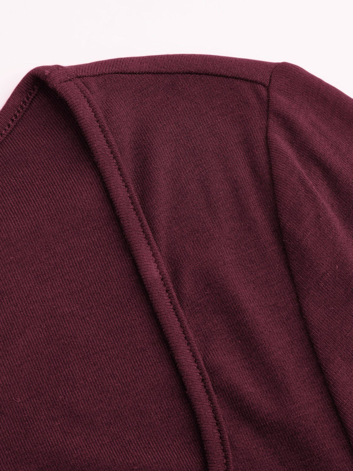Square Neck Solid Lace Trim Ruched Long Sleeve Tee | TS56 - view 5