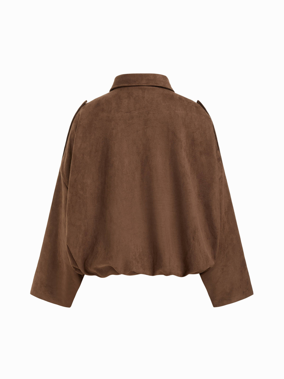 Suede Collar Long Sleeve Zip Through Oversized Jacket | JC78 - view 2