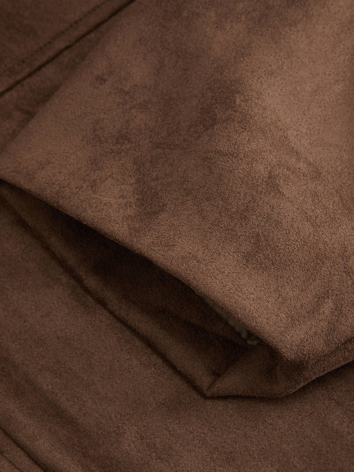Suede Collar Long Sleeve Zip Through Oversized Jacket | JC78 - view 4