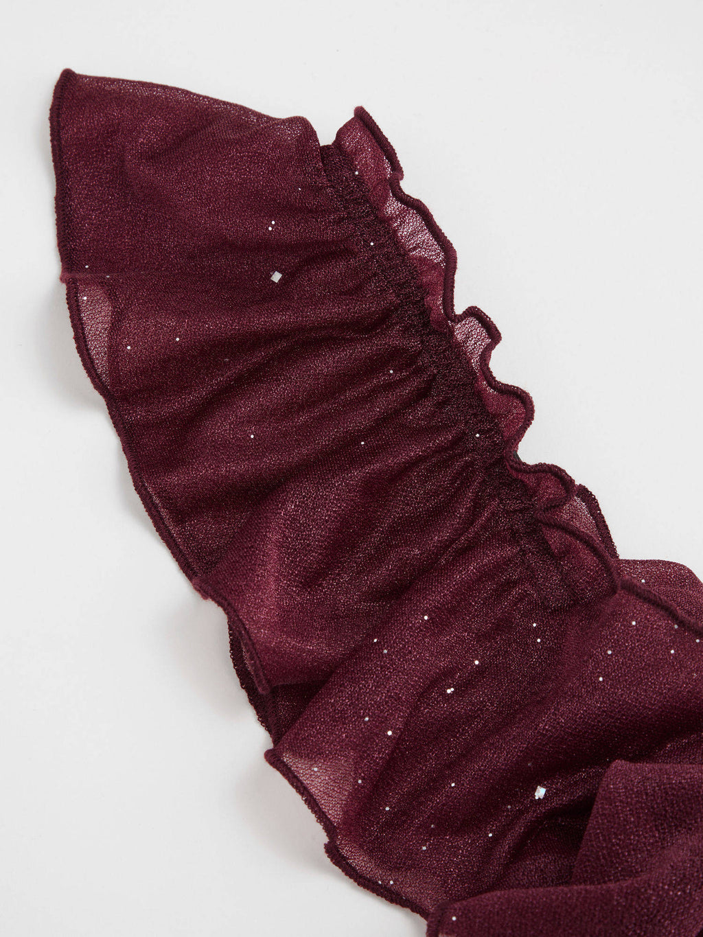 Mesh Cowl Neck Solid Sequin Ruffle Hem Maxi Dress Curve & Plus | D56 - view 18