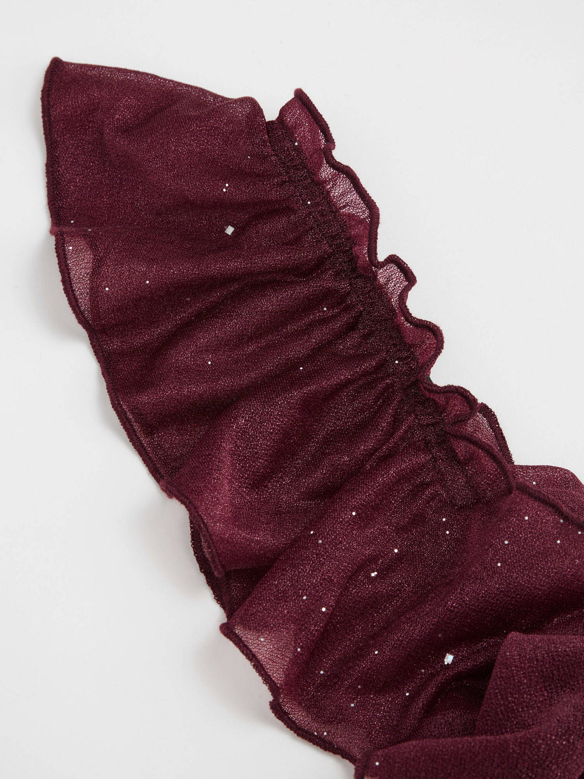Mesh Cowl Neck Solid Sequin Ruffle Hem Maxi Dress Curve & Plus | D56 - view 18