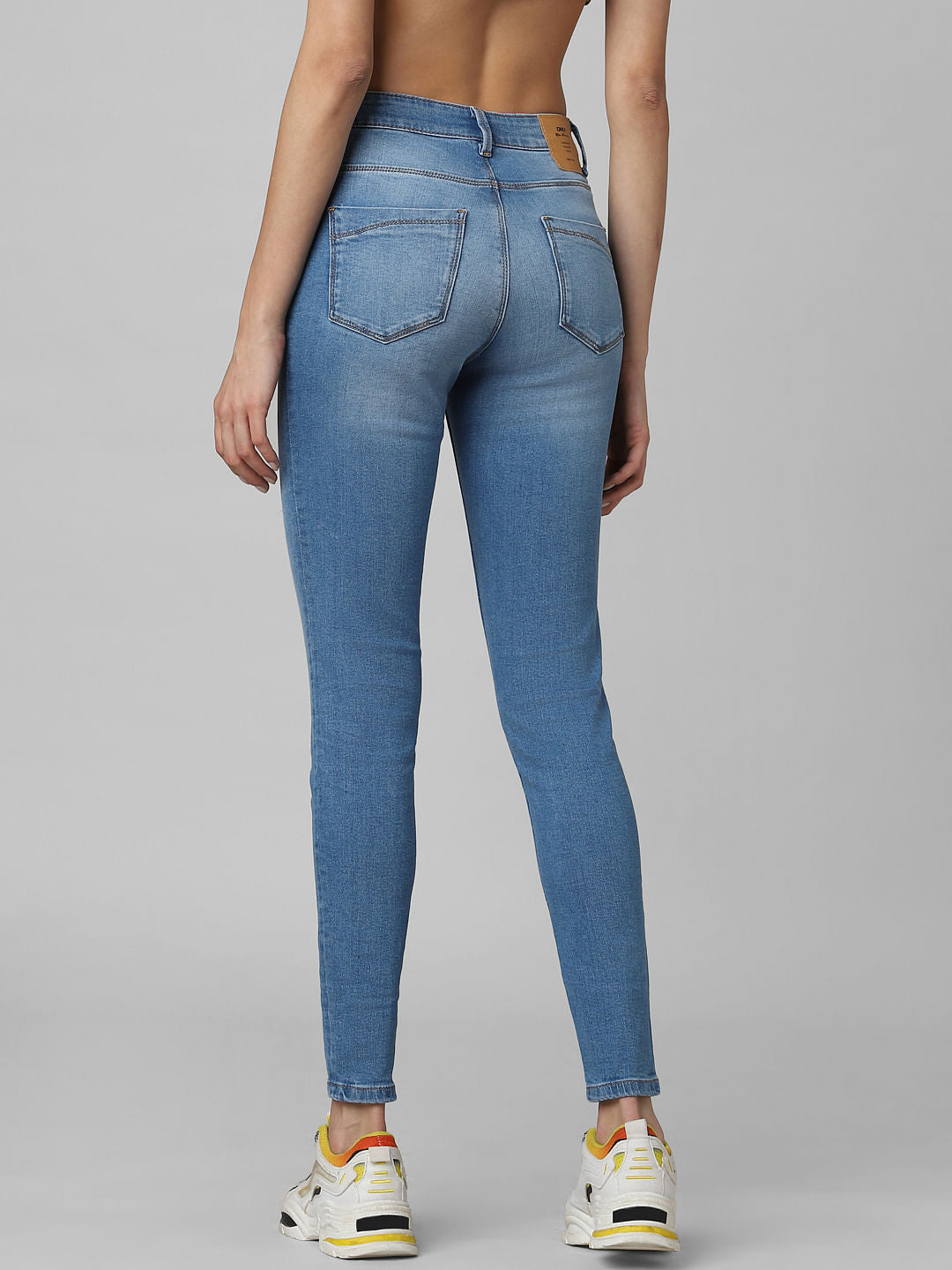 Blue Mid Rise Skinny Jeans