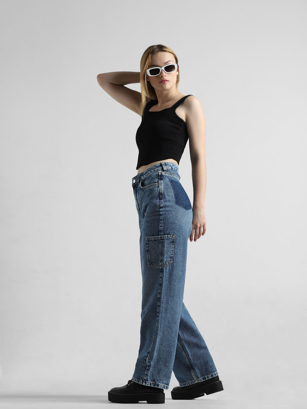 Blue High Rise Carpenter Jeans