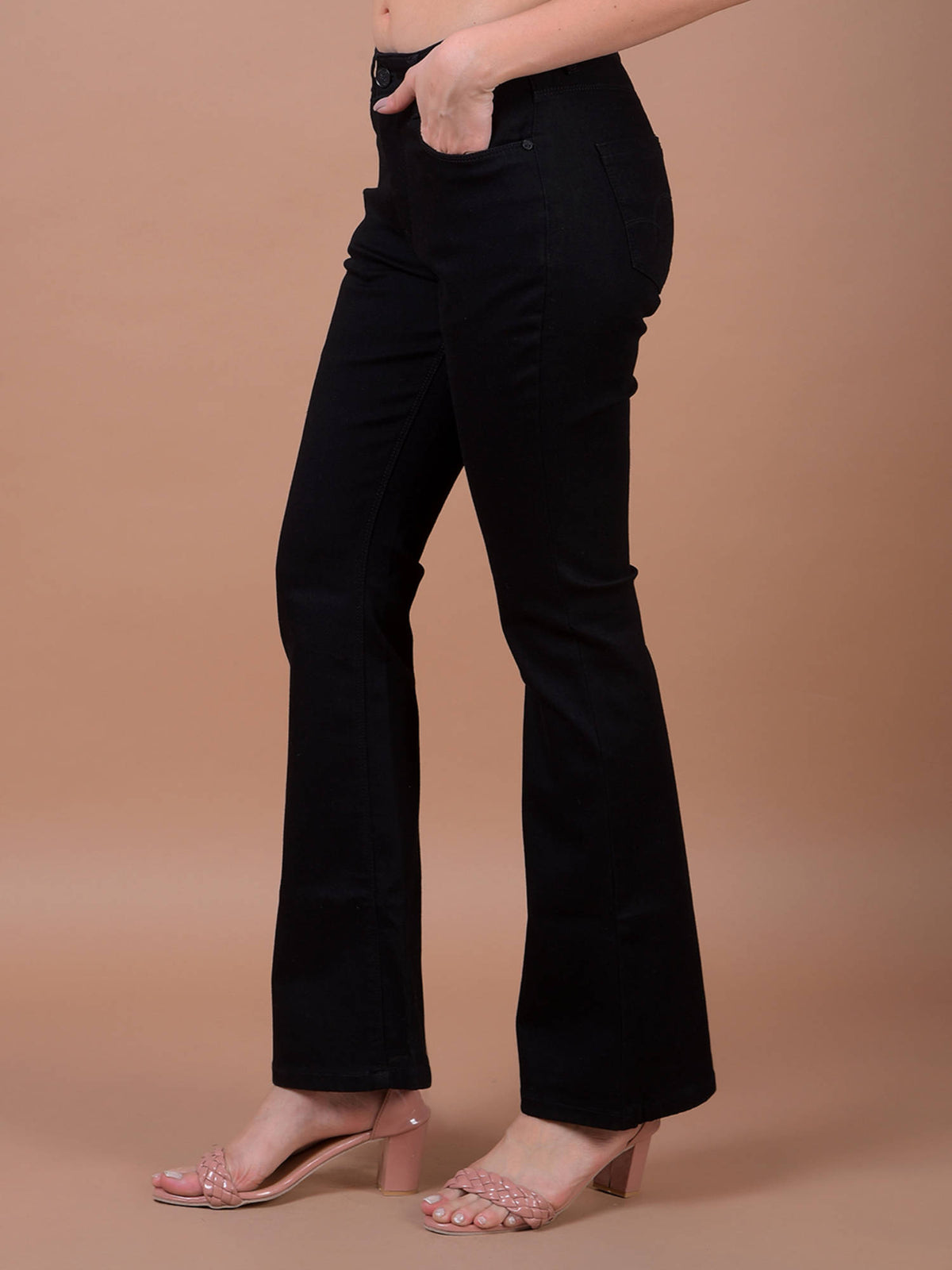 Womens Black Boot Cut Jeans | BT10 - view 4
