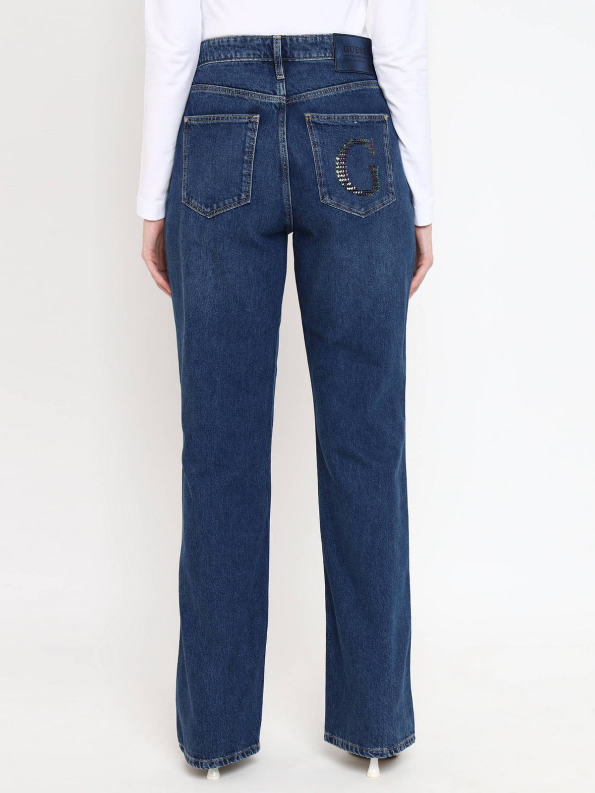 Women Blue Washed High Rise Full Length Jeans | ST23 - view 3