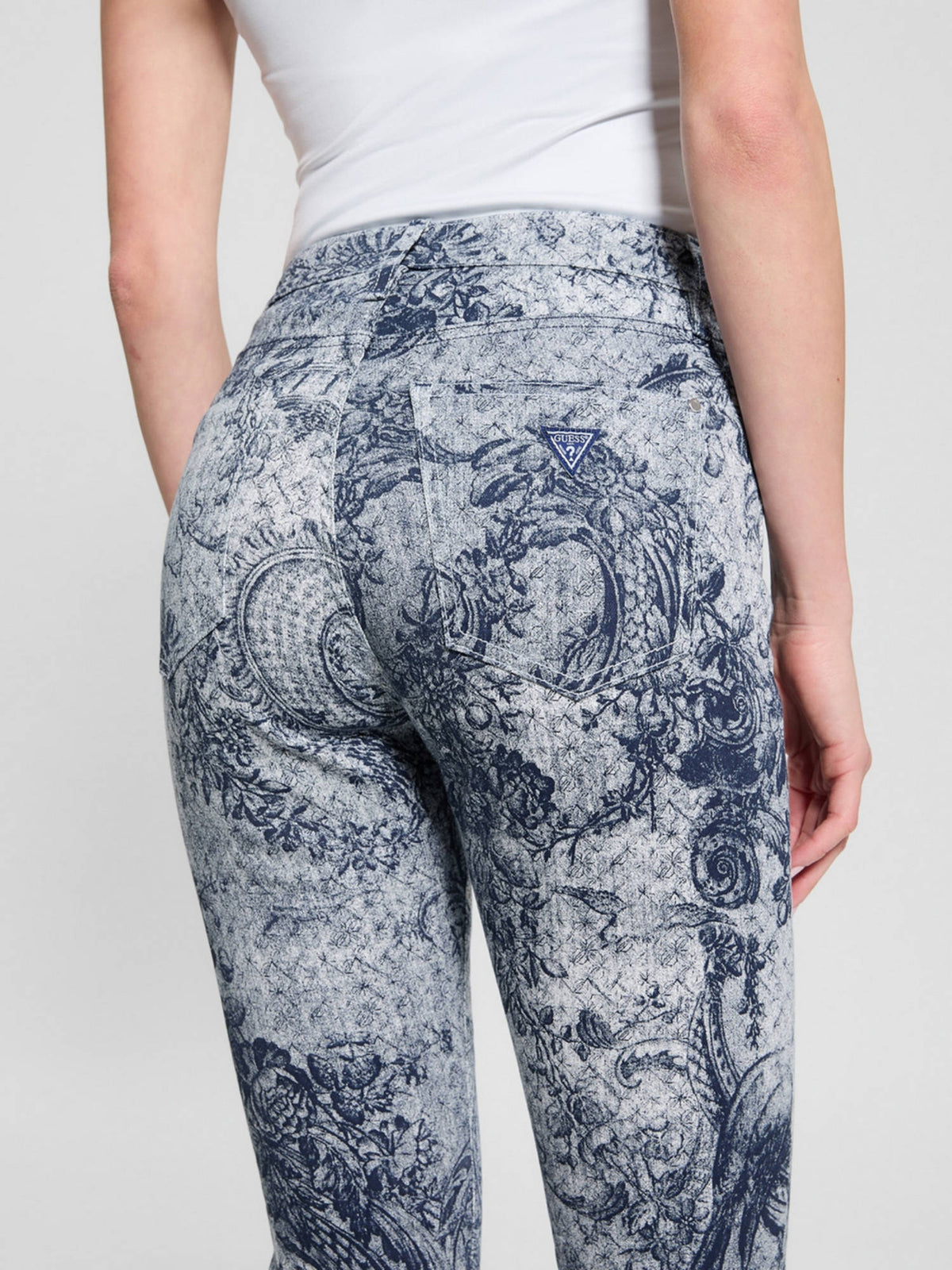 Womens Blue Printed Mid-Rise Bootcut Leg Jeans | BT10 - view 4