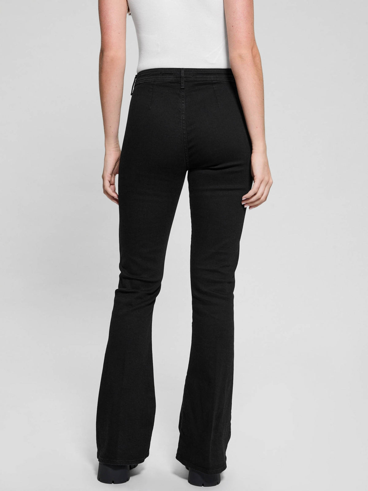 Womens Black Solid Mid-Rise Bootcut Leg Jeans | BT10 - view 3