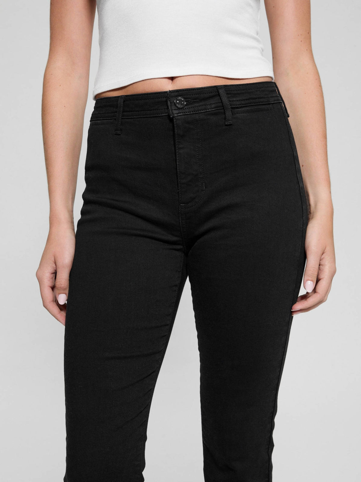 Womens Black Solid Mid-Rise Bootcut Leg Jeans | BT10 - view 4