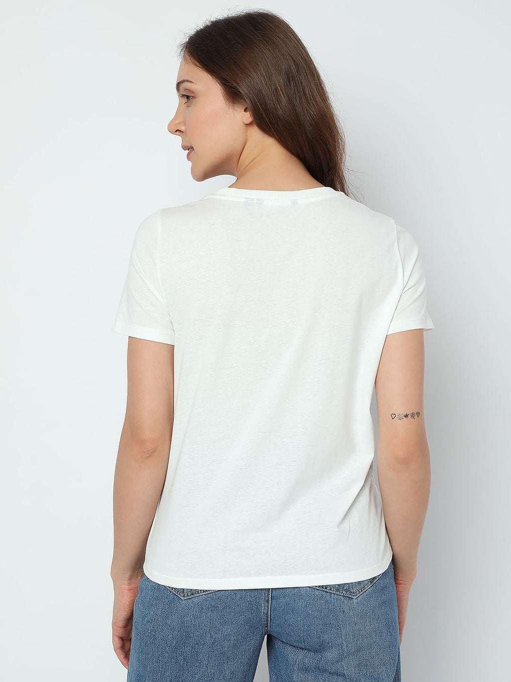 White Text Embossed T-Shirt