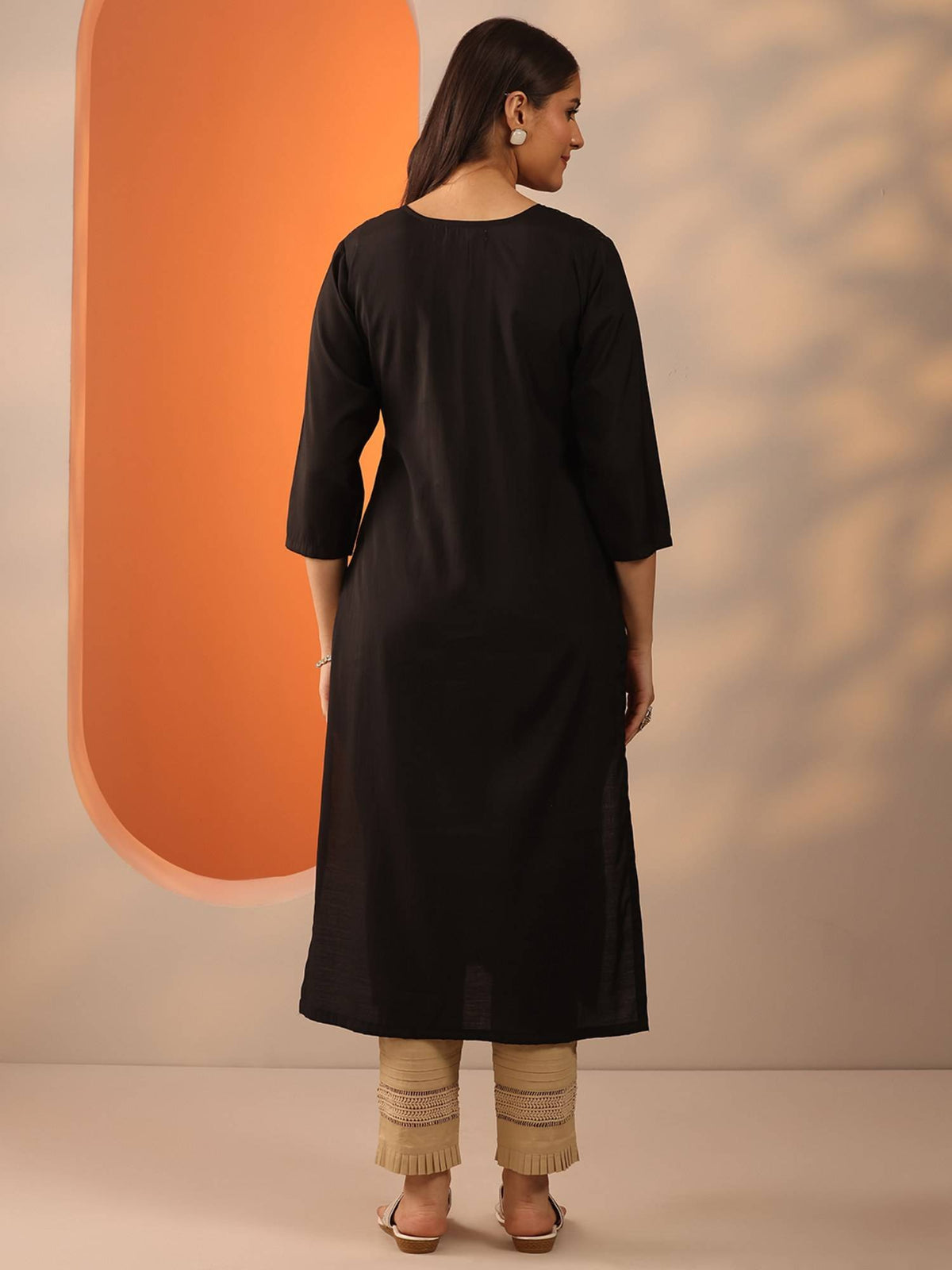Grey Embroidered Straight Kurta | FY93 - view 9