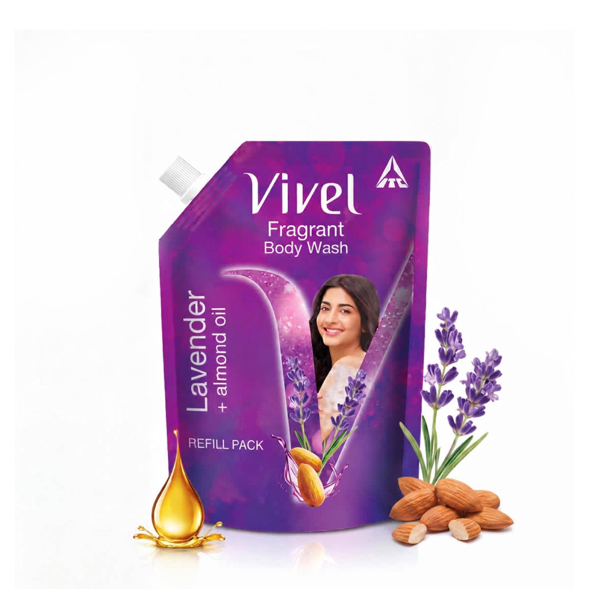 Fragrant Body Wash Lavender & Almond Oil Moisturizing Shower Gel Supersaver Refill Pack | B20 - view 1