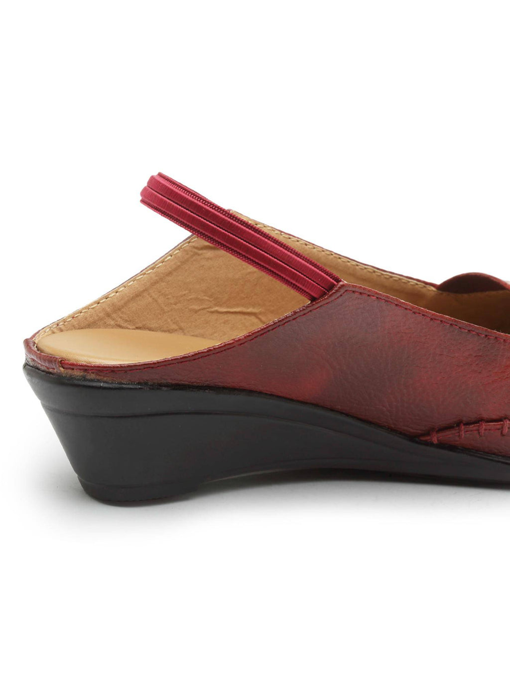 Women Maroon Stylish Wedges Heels | H78 - view 8