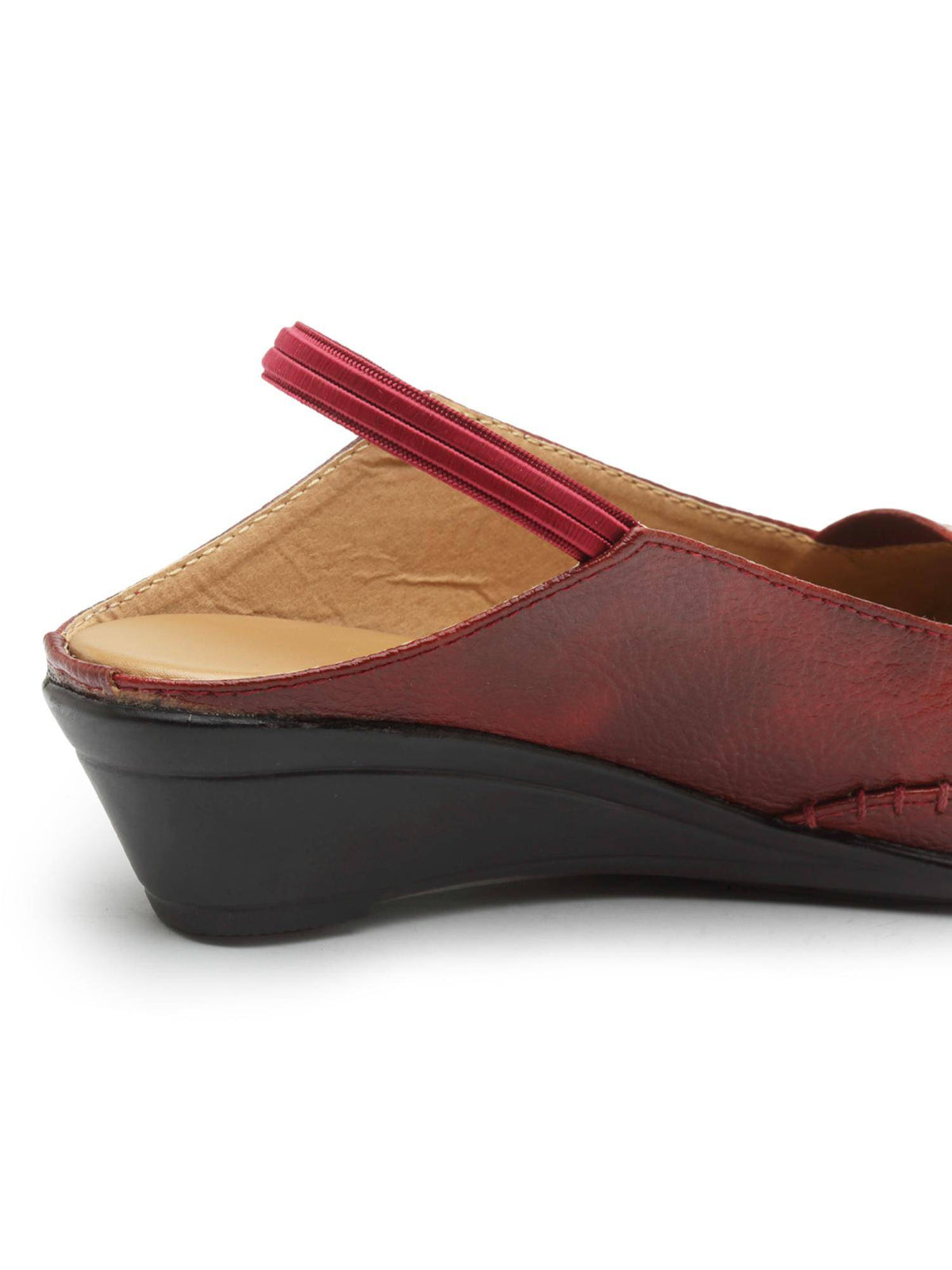 Women Maroon Stylish Wedges Heels | H78 - view 8