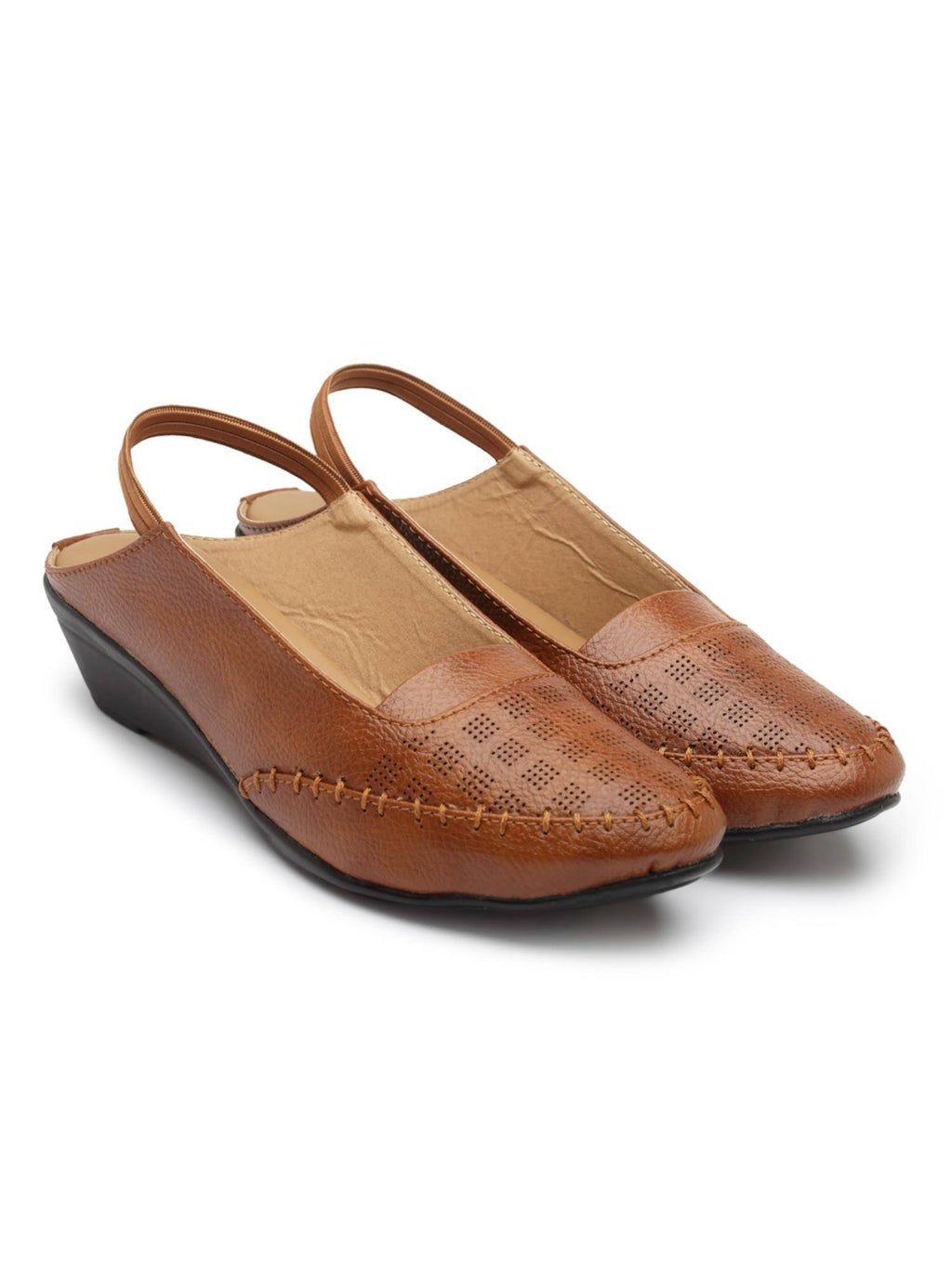Women Tan Stylish Wedges Heels | H78 - view 6
