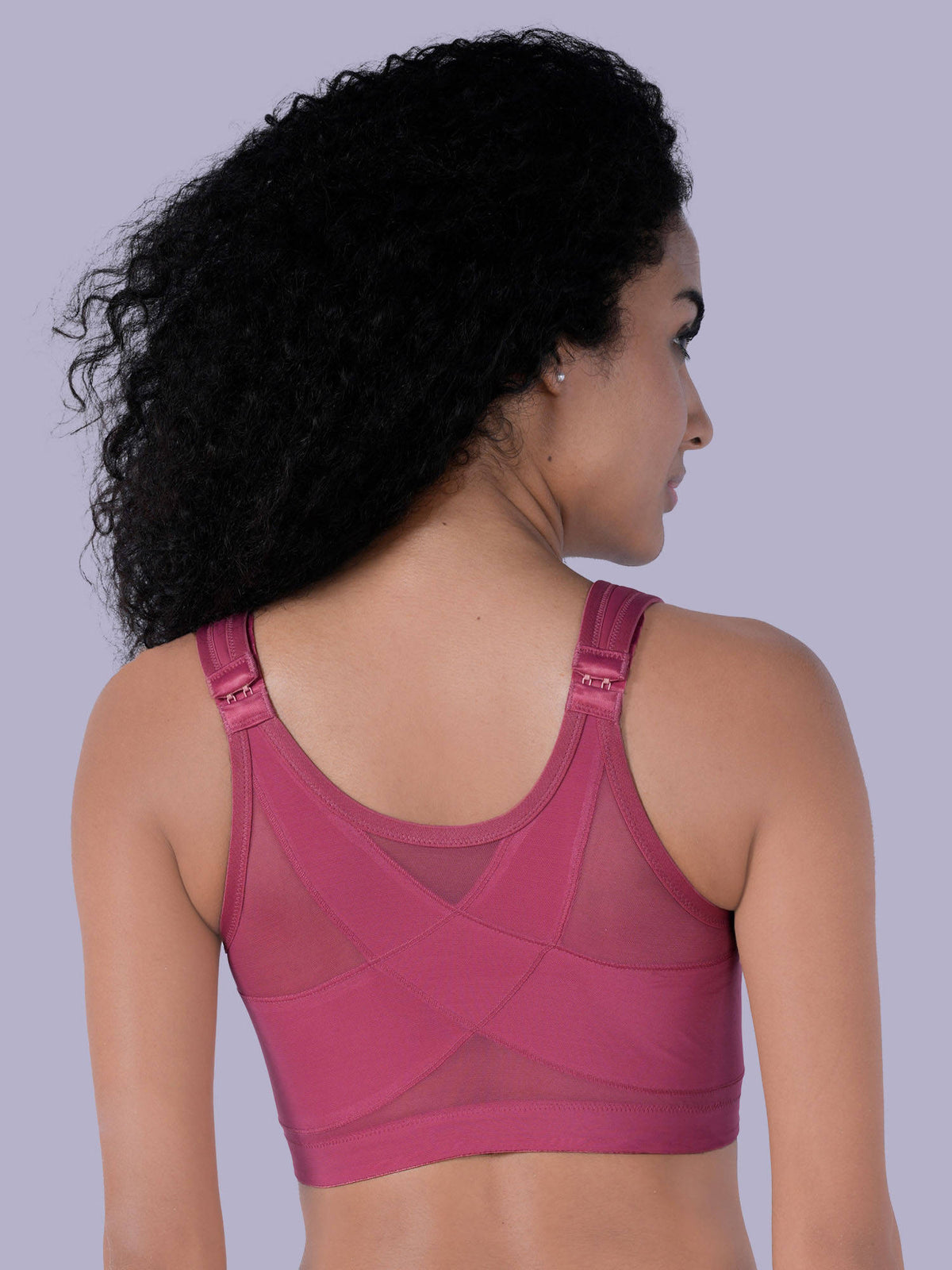 Women Front Closure Full Coverage Non Padded Non Wired Posture Correction Bra | sb09 - view 4