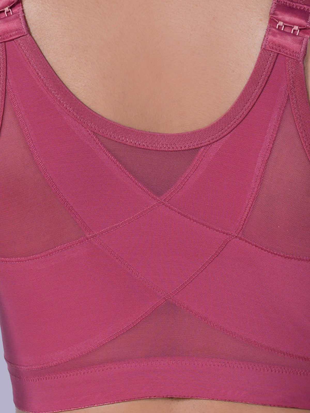 Women Front Closure Full Coverage Non Padded Non Wired Posture Correction Bra | sb09 - view 6
