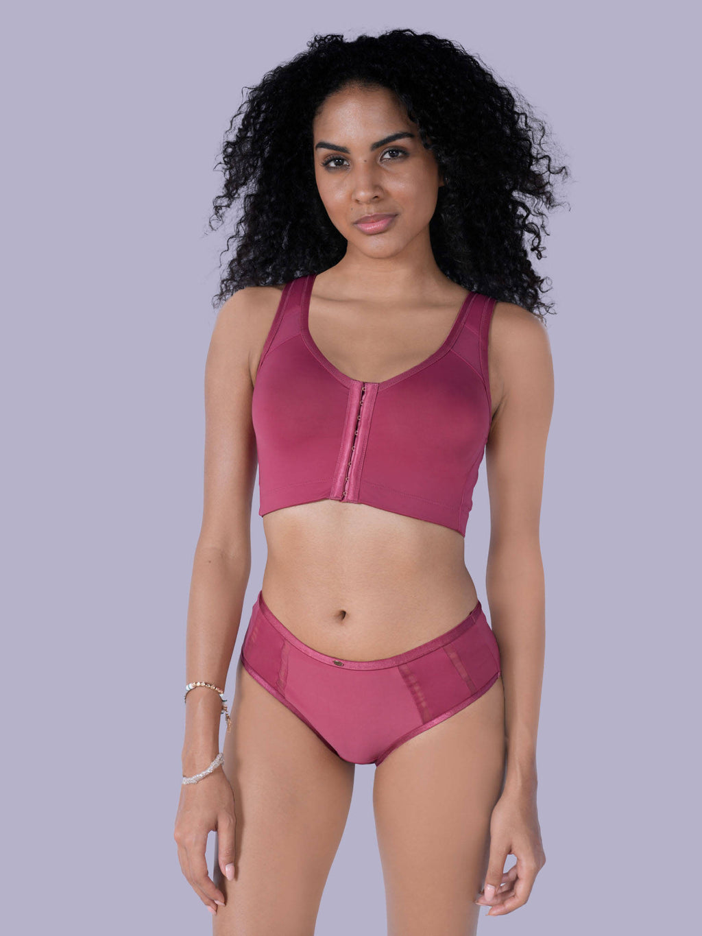 Women Front Closure Full Coverage Non Padded Non Wired Posture Correction Bra | sb09 - view 7