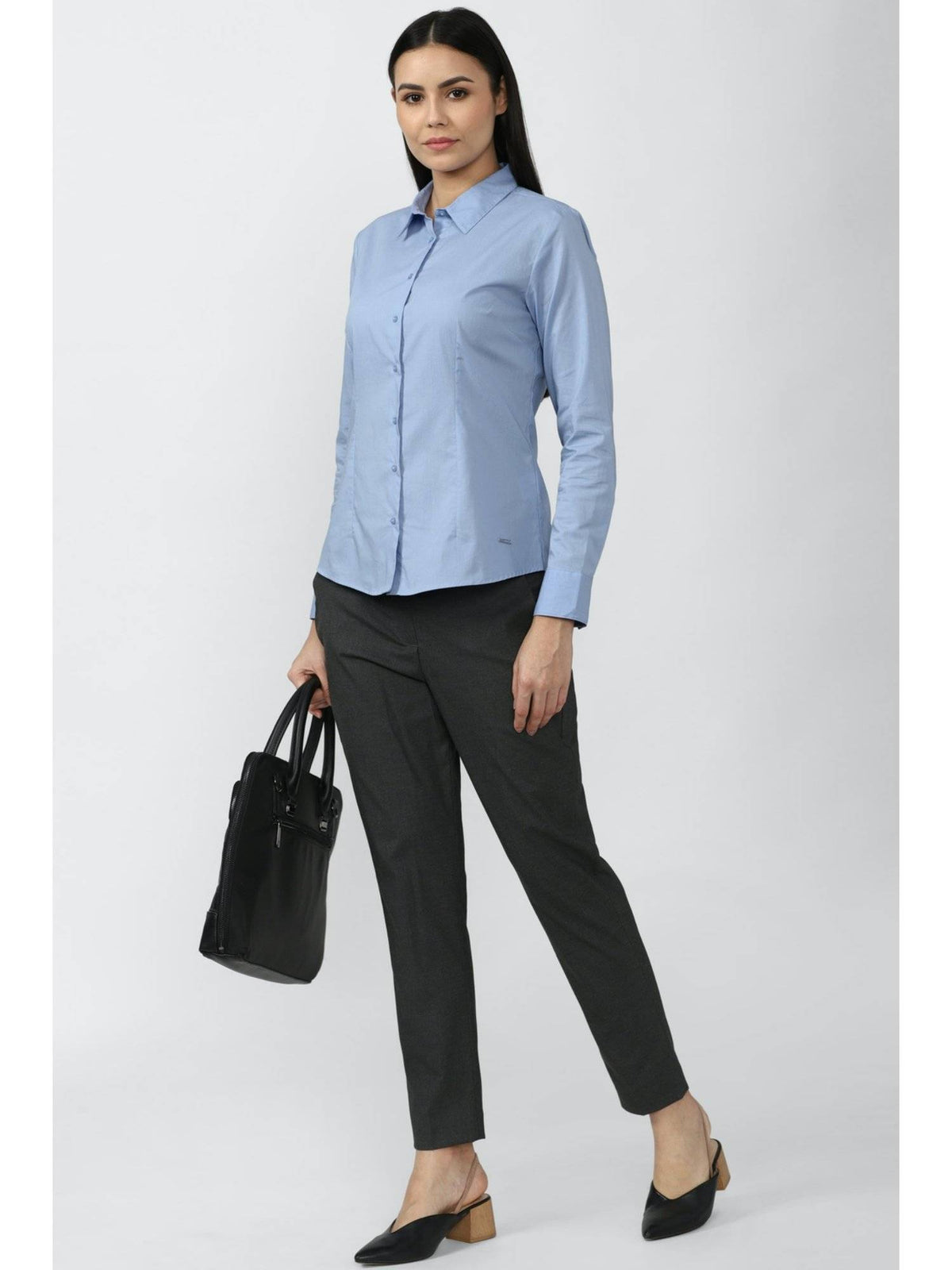 Blue Solid Normal Shirt | S67 - view 2